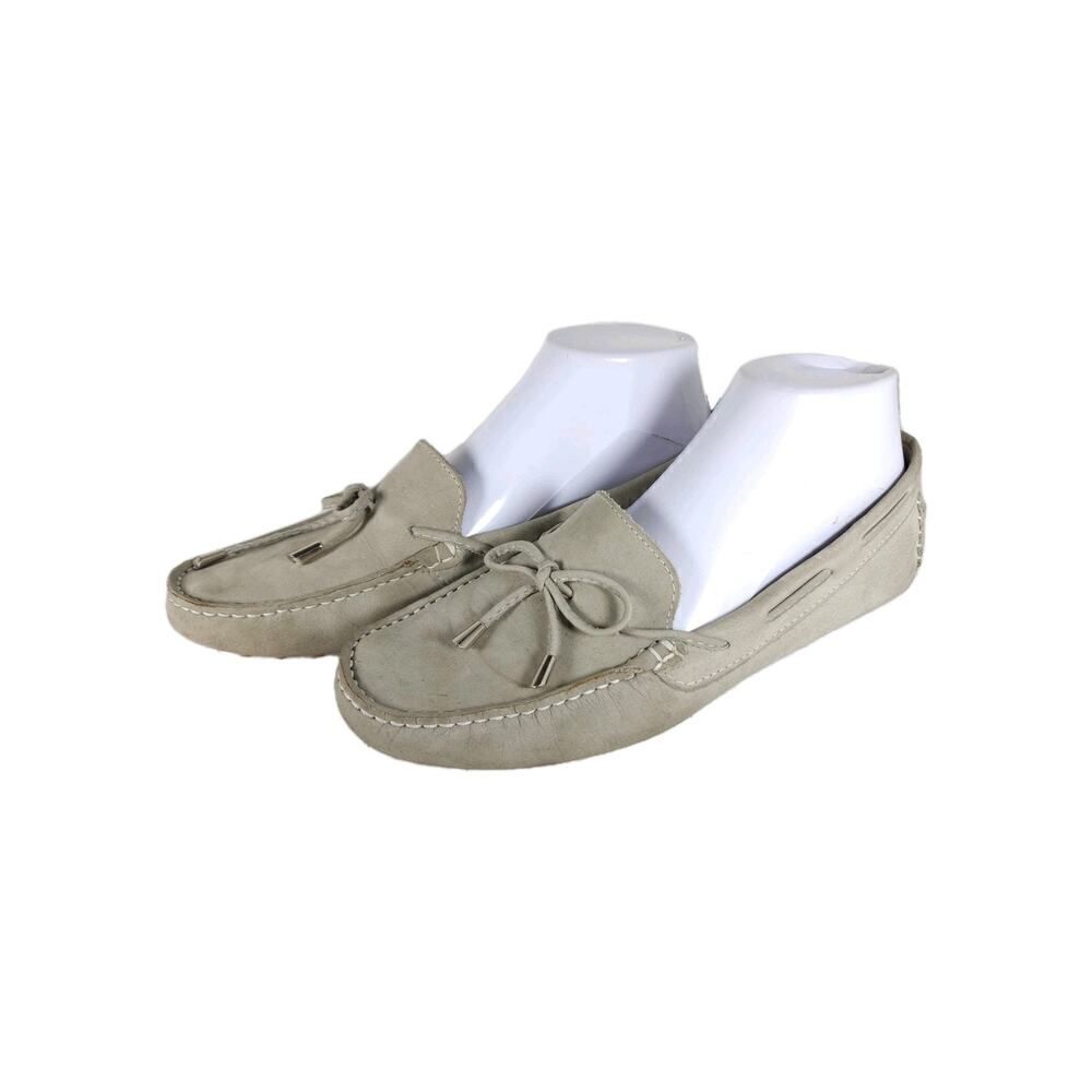 Mercanti Fiorentini Women's US11B Gray Suede Bow Flat Driving Loafer Shoes